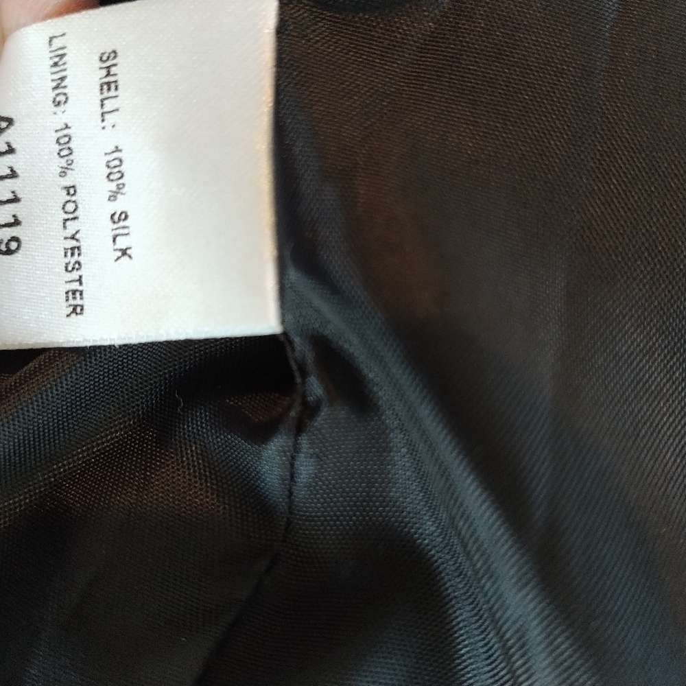 Appleseed's Petite 100 Silk black Tweed Blazer Jacket 10P - Picture 8 of 12